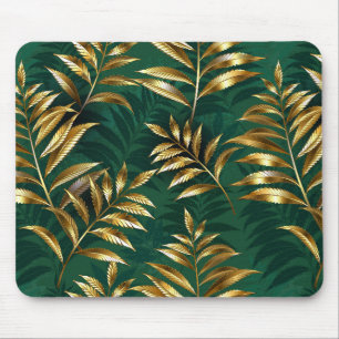 Mousepad Padrão contínuo com samambaias douradas