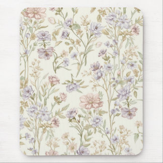 Mousepad Padrão contínuo de aquarela de flores silvestres v