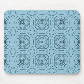 Mousepad Padrão contínuo de arte de linha geométrica azul e