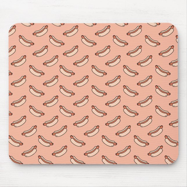 Mousepad Padrão contínuo de cachorro-quente retrô (Frente)