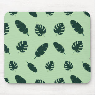 Mousepad Padrão contínuo de folhas de Monstera e palmeiras