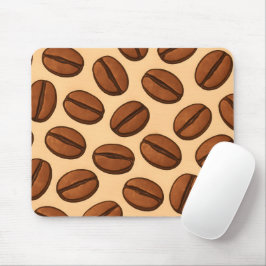 Mousepad Padrão contínuo de grãos de café | Café marrom que