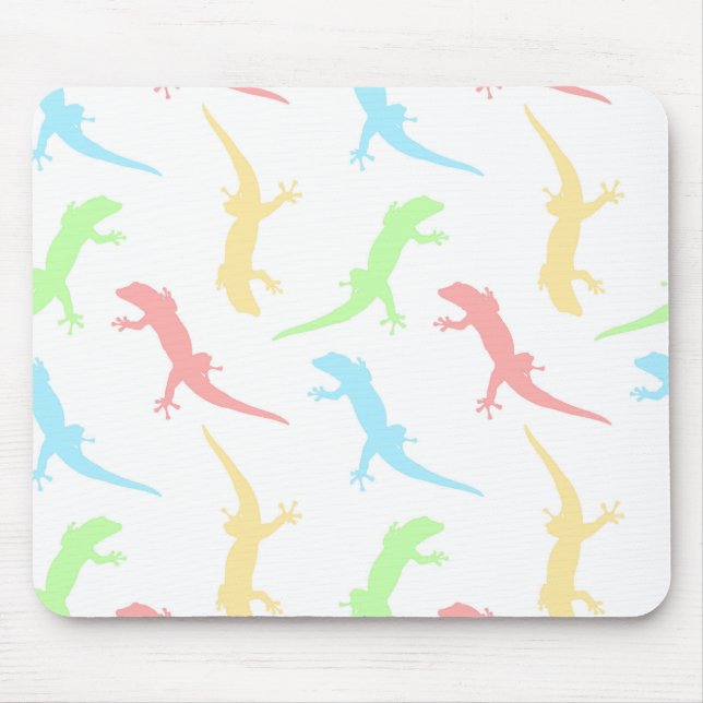 Mousepad Padrão contínuo de lagartixa cute pastel (Frente)
