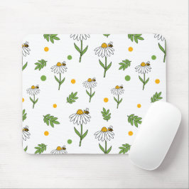 Mousepad Padrão contínuo de Margarida e Abelha Fofa