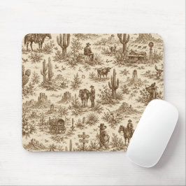 Mousepad Padrão contínuo de Toile do Deserto Ocidental Vint