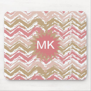 Mousepad Padrão Coral Spice Scribble ZigZag Chevron