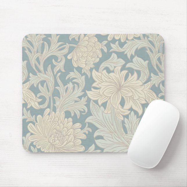 Mousepad Padrão Crisântemo de William Morris (Com mouse)