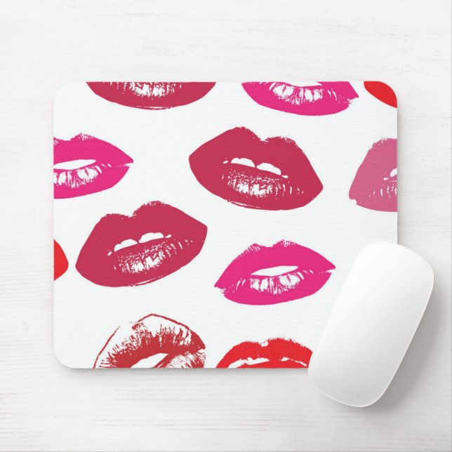 Mousepad Padrão da boca vermelha personalizado (Com mouse)