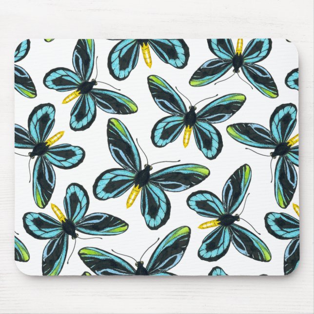 Mousepad Padrão da borboleta de passarinho da Rainha Alexan (Frente)