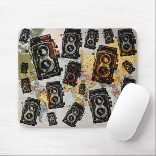 Mousepad Padrão da câmera de viagens vintage