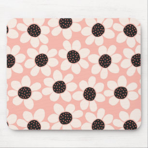 Mousepad Padrão da flor rosa-branca da margarida