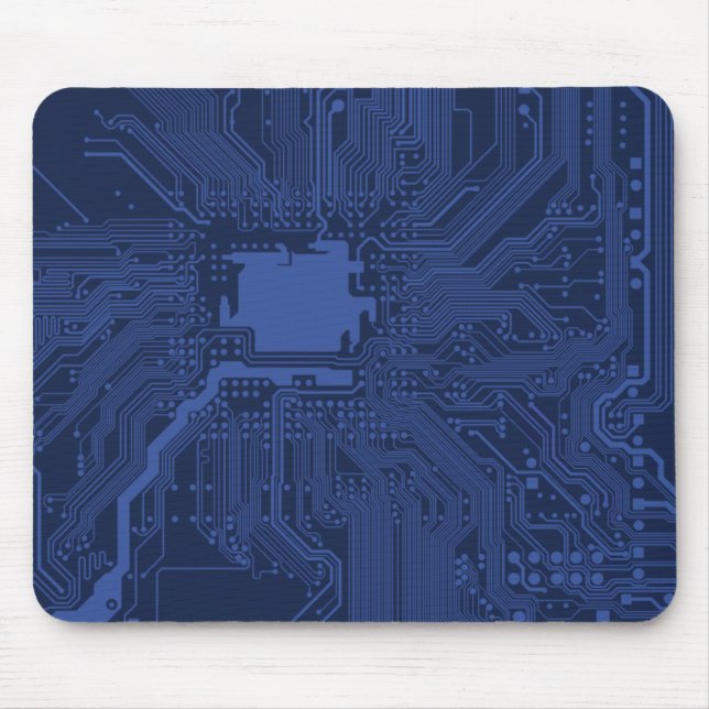 Mousepad Padrão da placa-mãe do Geek azul (Frente)