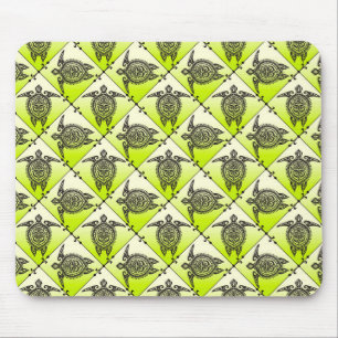 Mousepad Padrão das tartarugas do mar Shamanic - verde
