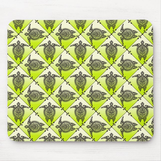 Mousepad Padrão das tartarugas do mar Shamanic - verde (Frente)
