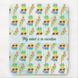 Mousepad Padrão de abacaxi Cinto Tropical + Texto Personali