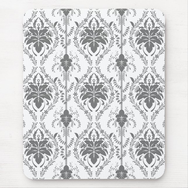 Mousepad Padrão de abertura das Damas brancas e cinzas (Frente)
