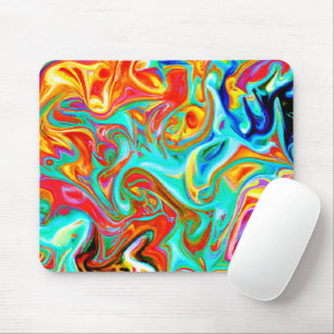 Mousepad Padrão de Abstrações Coloridas Expressivas