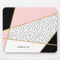 Padrão de Abstrato de chic rosa e preto personaliz