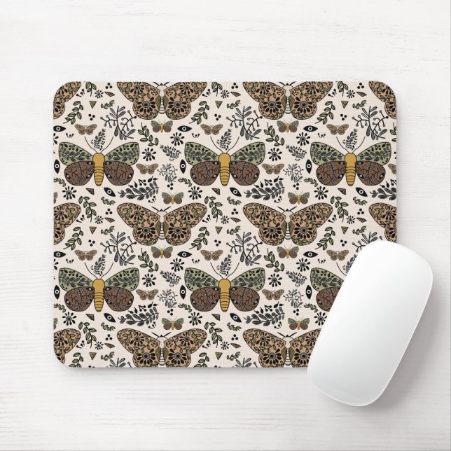 Mousepad Padrão de Abstrato de flores silvestres da Boêmia  (Com mouse)
