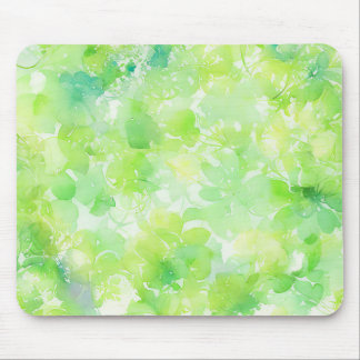 Mousepad Padrão de Abstrato de Folha Verde de Aquarela