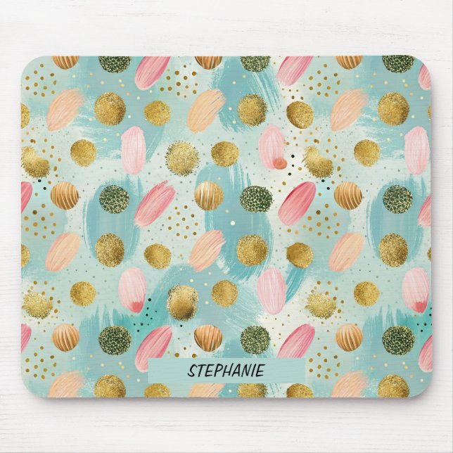 Mousepad Padrão de Abstrato de Glitter Pastel Confetti (2) (Frente)