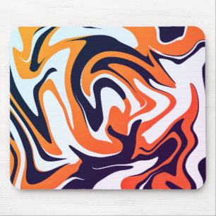 Mousepad Padrão de Abstrato de líquido laranja amarelo ac