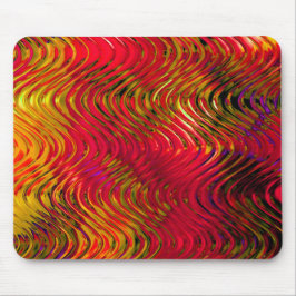 Mousepad Padrão de Abstrato de onda em vermelho