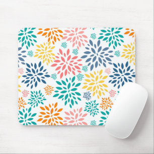 Mousepad Padrão de abstrato flores coloridas