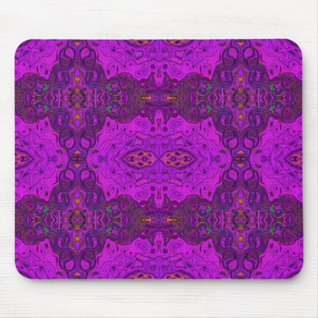 Mousepad Padrão de abstrato Magenta e Groovy Preto (Frente)