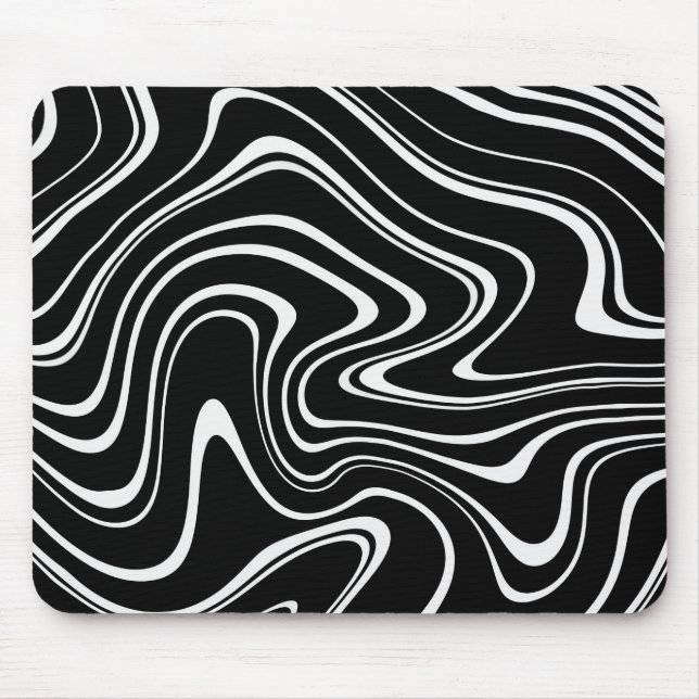 Mousepad Padrão de Abstrato preto e branco (Frente)