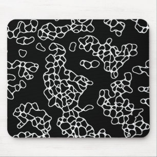 Mousepad Padrão de Abstrato preto e branco