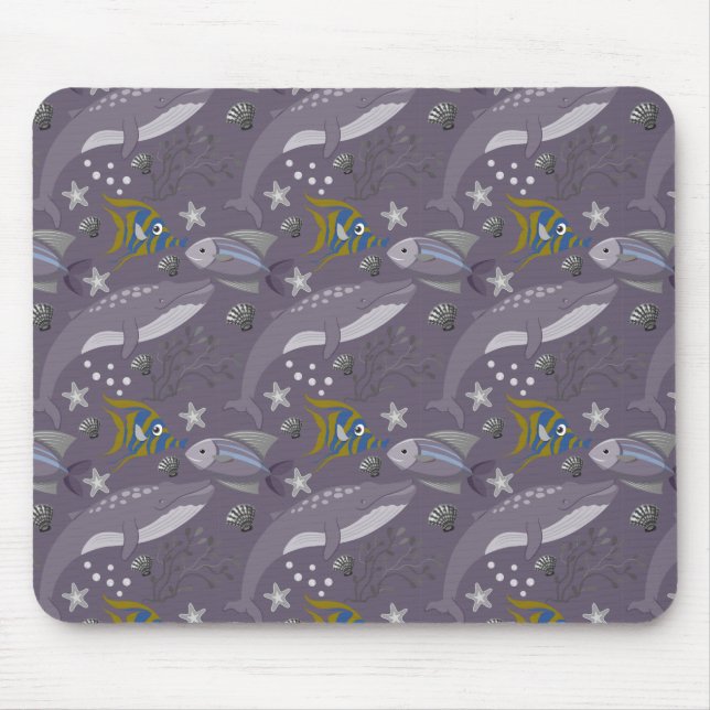 Mousepad Padrão de animais aquáticos | vida submarina do oc (Frente)