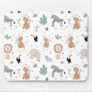 Mousepad Padrão de Animais da Floresta Tropical Selva