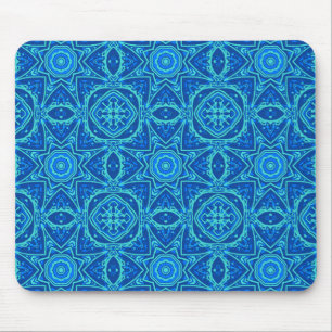Mousepad Padrão de Aquarela abstrato - Azul Denim