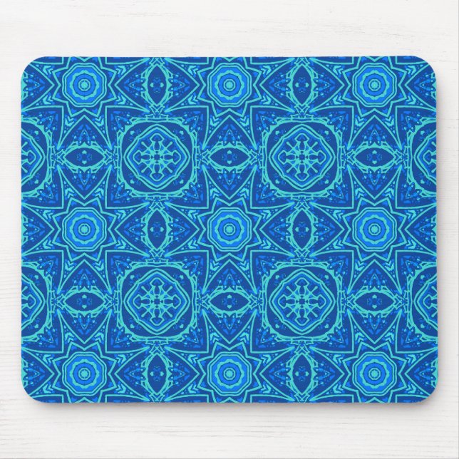 Mousepad Padrão de Aquarela abstrato - Azul Denim (Frente)