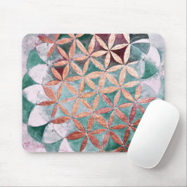 Mousepad Padrão de Aquarela de Pastel Rosa-Rosa-Blush Abstr