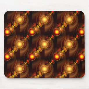 Mousepad Padrão de Arte Abstrata Boho Moderno Dourado Elega