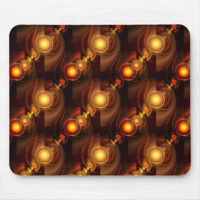 Mousepad Padrão de Arte Abstrata Boho Moderno Dourado Elega (Frente)