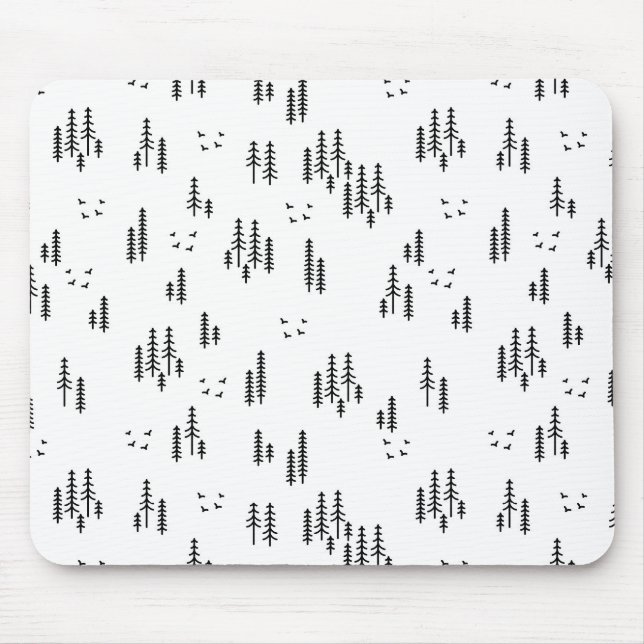 Mousepad Padrão de Arte da Linha da Floresta (Frente)