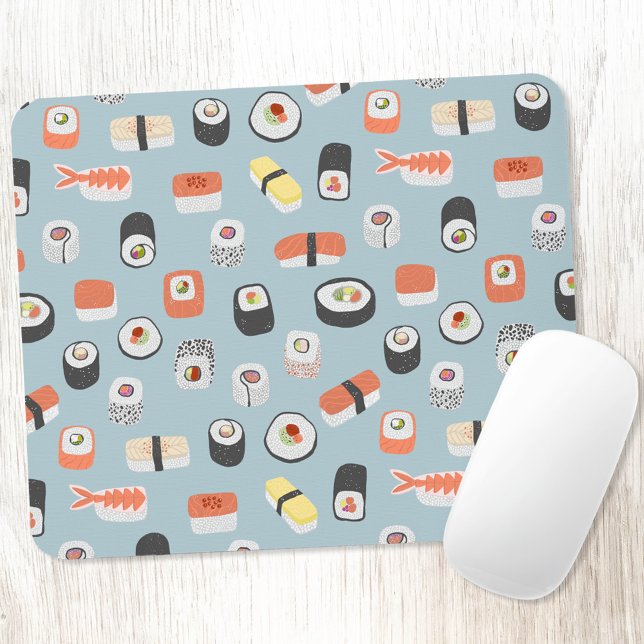 Mousepad Padrão de Arte de Sushi Japonês (Japanese sushi food art mousemat)