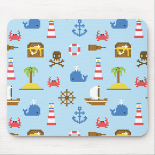 Mousepad Padrão de Arte do Mar de Pixel