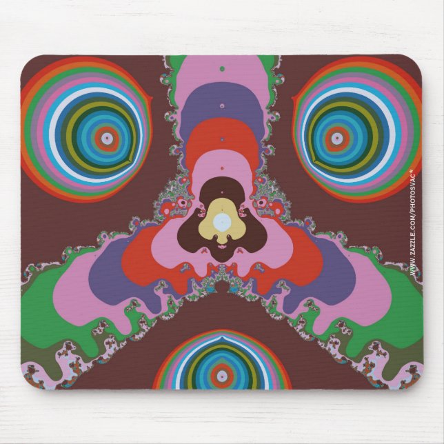 Mousepad Padrão de Arte Retro Psicodélico dos Anos 70 (Frente)