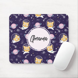 Mousepad Padrão de Astronautas de Gato Gato-Gato