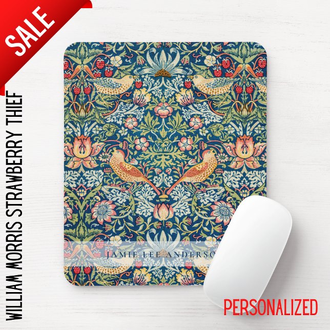 Mousepad Padrão de Aves William Morris da Marca Personaliza (Criador carregado)