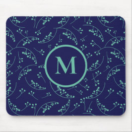 Mousepad padrão de bagas de tartaruga de na moda monograma