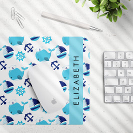 Mousepad Padrão De Baleias, Baleias Azuis, Seu Nome