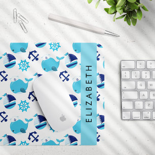 Mousepad Padrão De Baleias, Baleias Azuis, Seu Nome