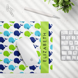 Mousepad Padrão De Baleias, Baleias Cutas, Seu Nome