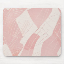 Mousepad Padrão de Batik Moderno Creme Rosa