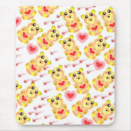 Mousepad Padrão de Berçário do Ursinho Coração